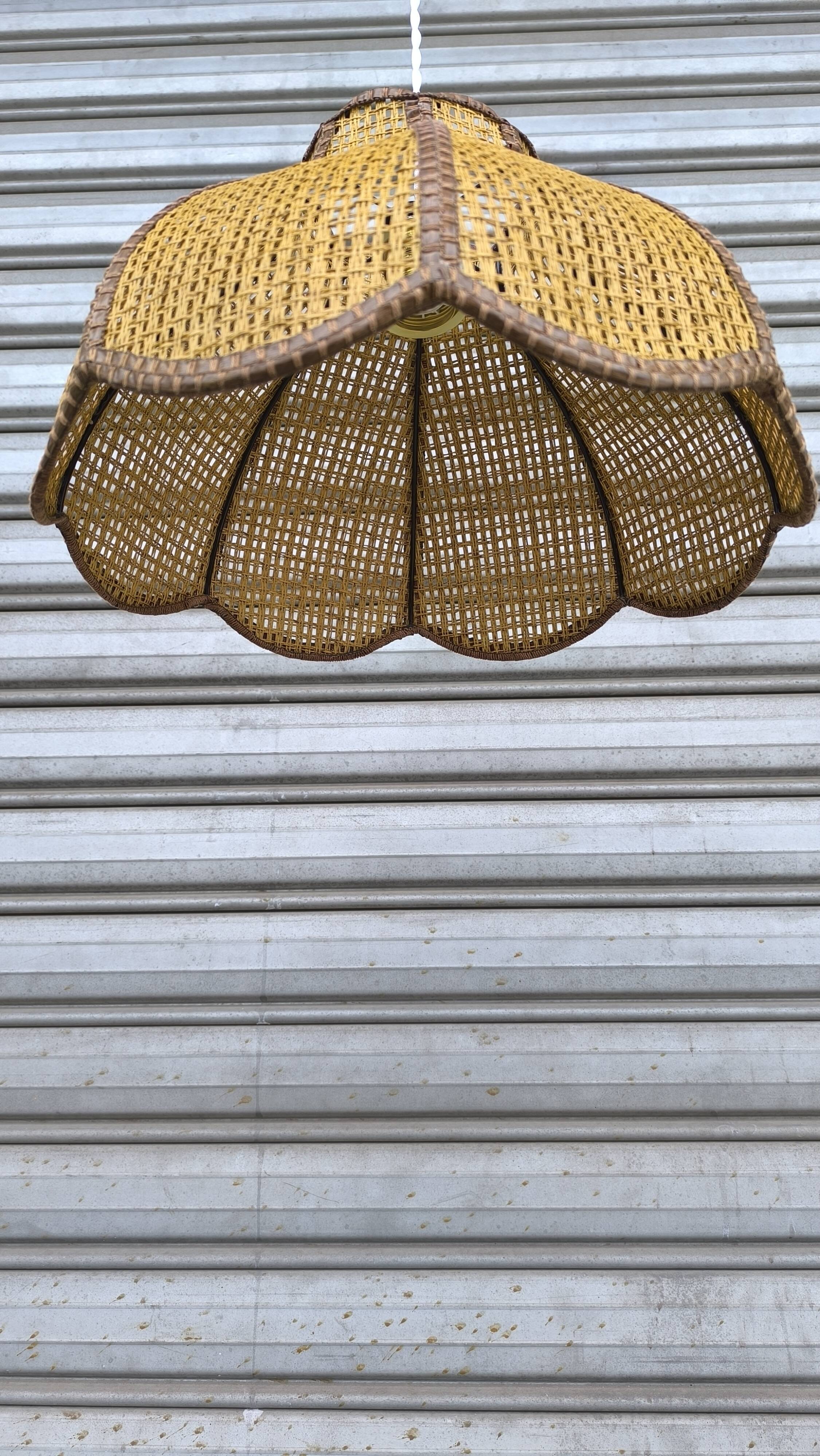1950s rattan pendant light