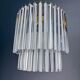 Paolo Venini two-tier Triedri Murano glass chandelier, Italy, 1970s