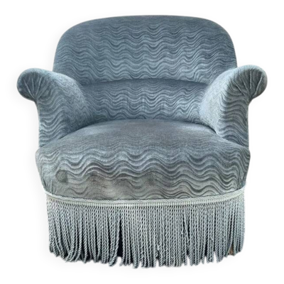 Fauteuil crapaud bleu pétrole