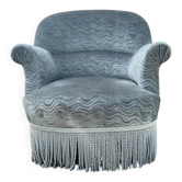 Fauteuil crapaud bleu pétrole