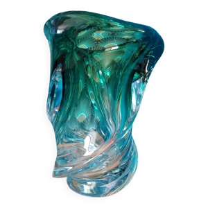 Vase monumental en cristal - val saint lambert