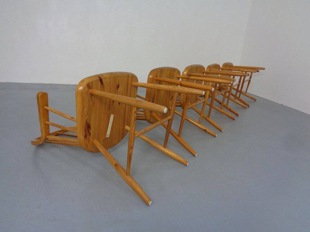 Pine Chairs by Erik Ole Jørgensen, Set of 5