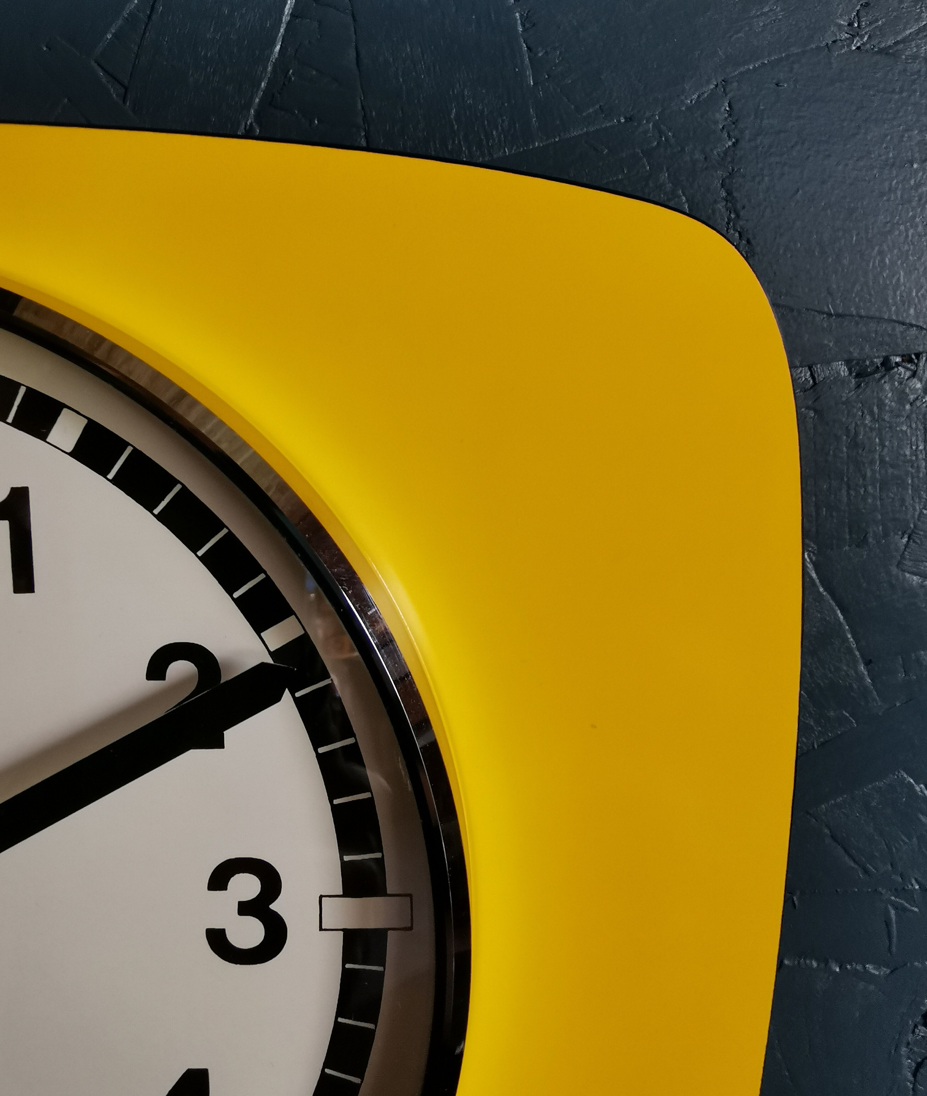 Vintage clock silent rectangular wall clock "Yellow Flash"