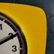 Vintage clock silent rectangular wall clock "Yellow Flash"