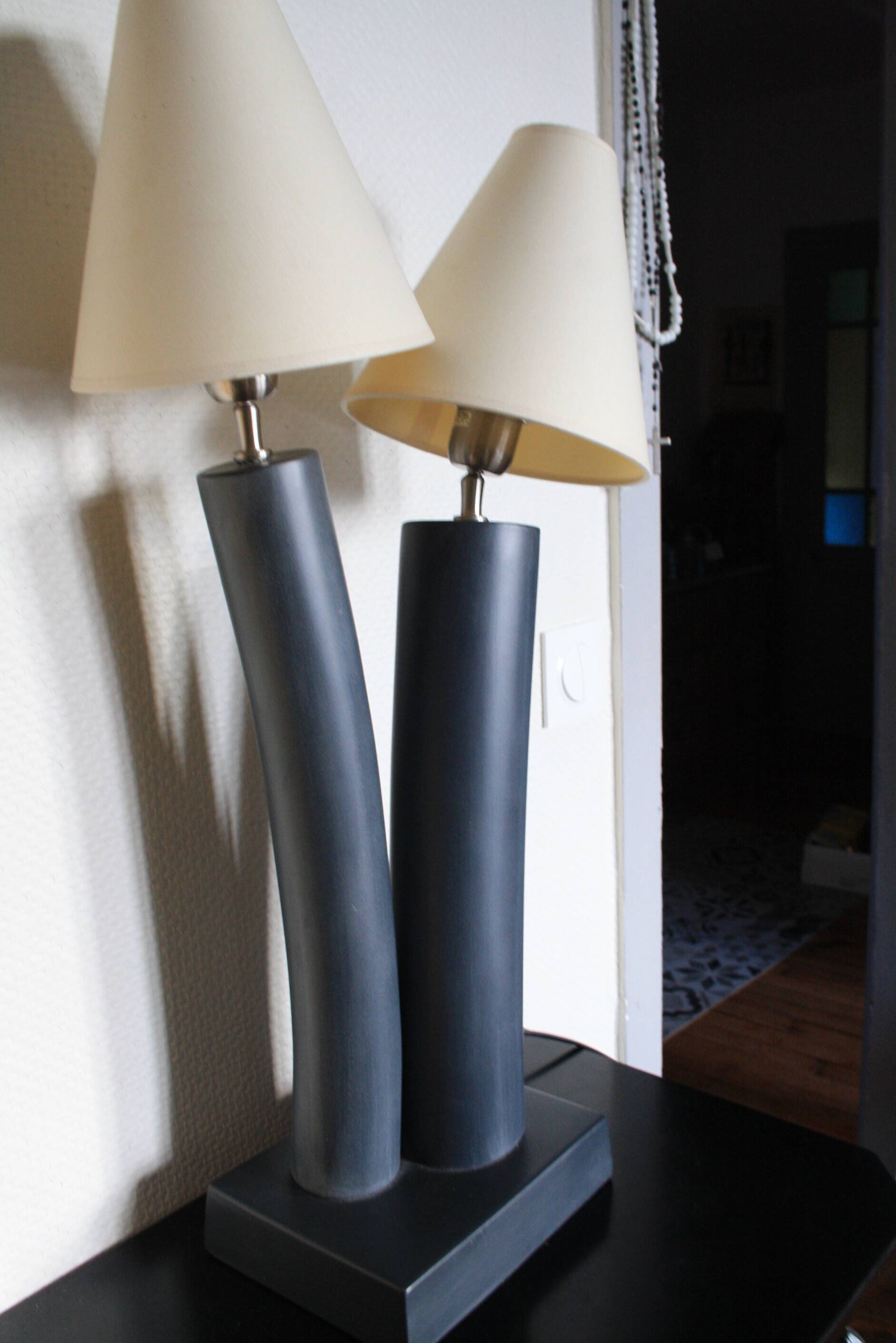 Large 2-light ceramic Drimmer lamp