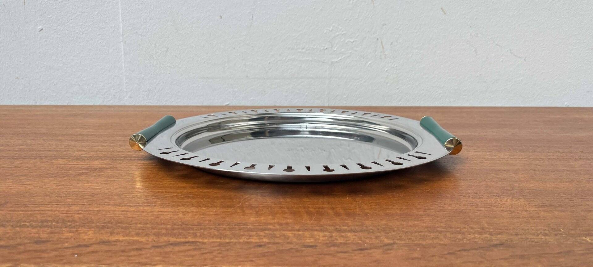 Postmodern Metal Tray from Inoxbeck, Italy, 1980s