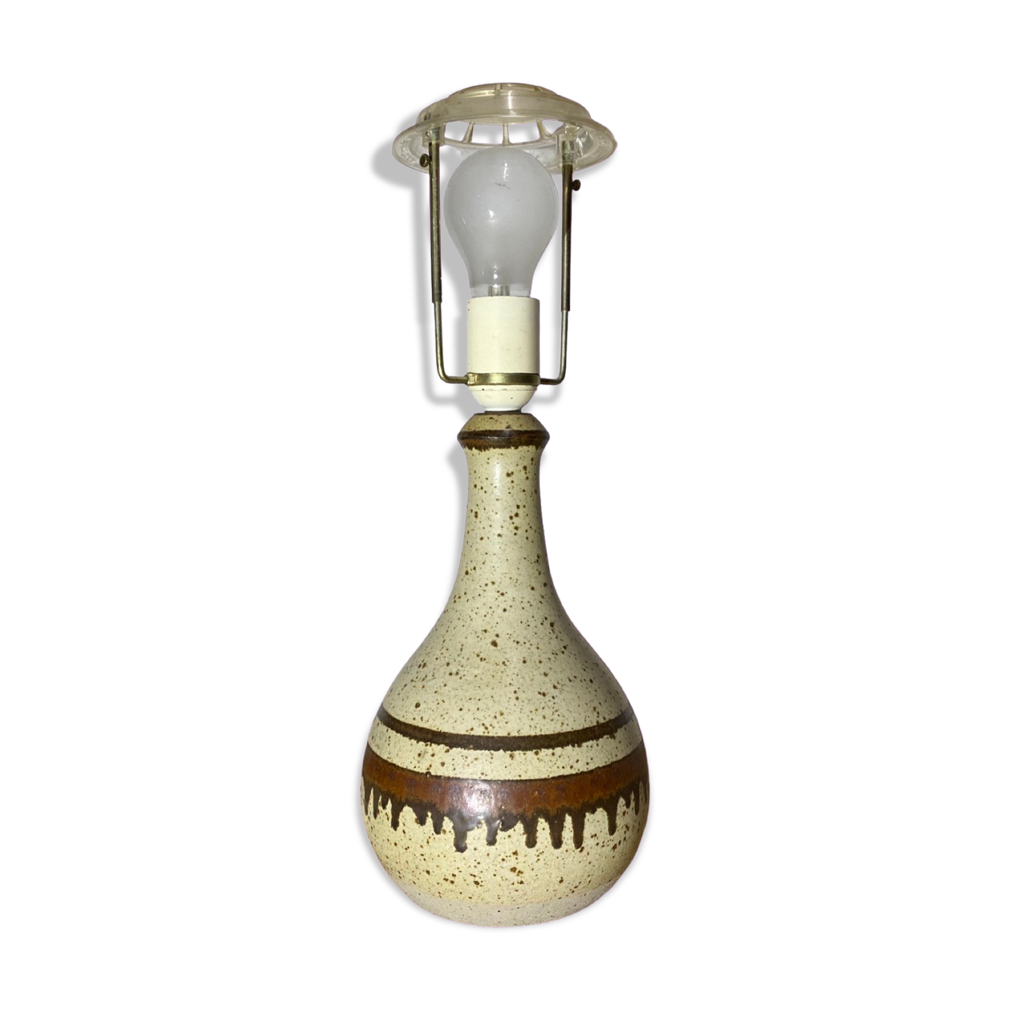 Vintage Fat Lava Table Lamp | Danish Ceramic Pottery Lamp From The Mid-century | Retro Ceramic Light