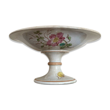 Luneville KG compote dish with poppy and butterfly design.