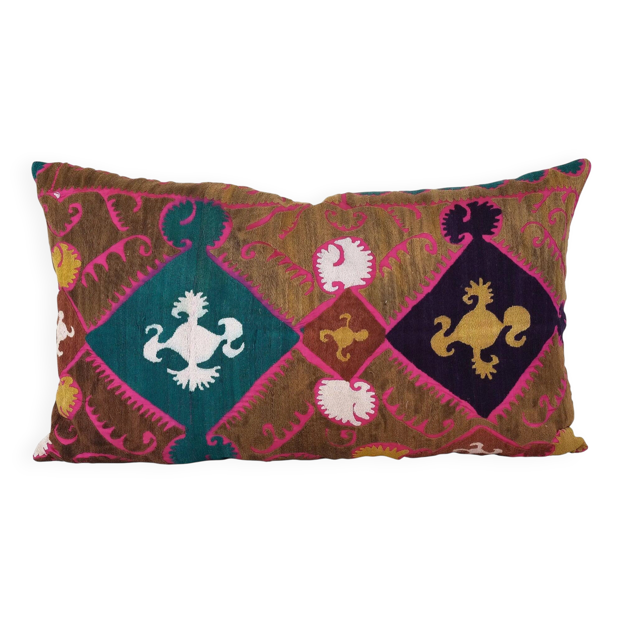 Housse de coussin brodée vintage 84x56 cm