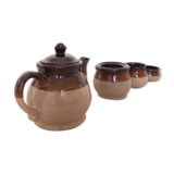 Coffee maker with 3 small stoneware pots