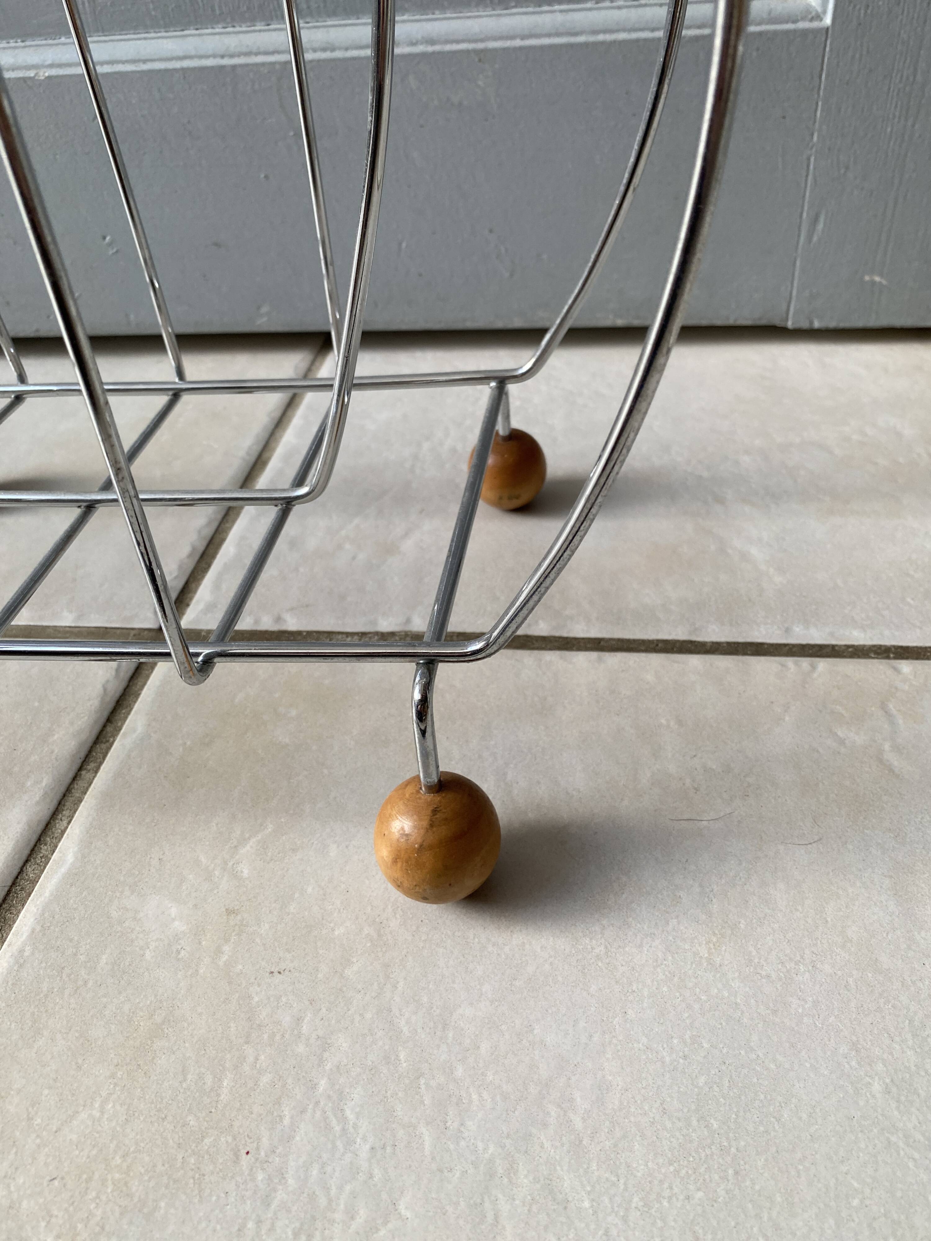 Sputnik Magazine Rack / Vinyl Record Holder - Chrome