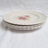 Assiettes plates fleurs vintage