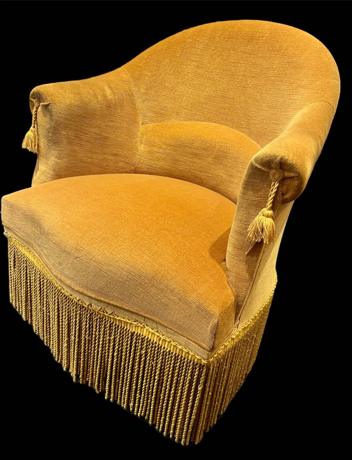 Vintage velvet Toad armchair