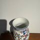 Glazed earthenware vase – floral and bird decoration –
