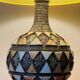 Vintage handcrafted lamp, pottery and silver-plated metal