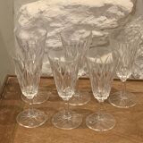6 vintage champagne flutes patterned leaves or petals