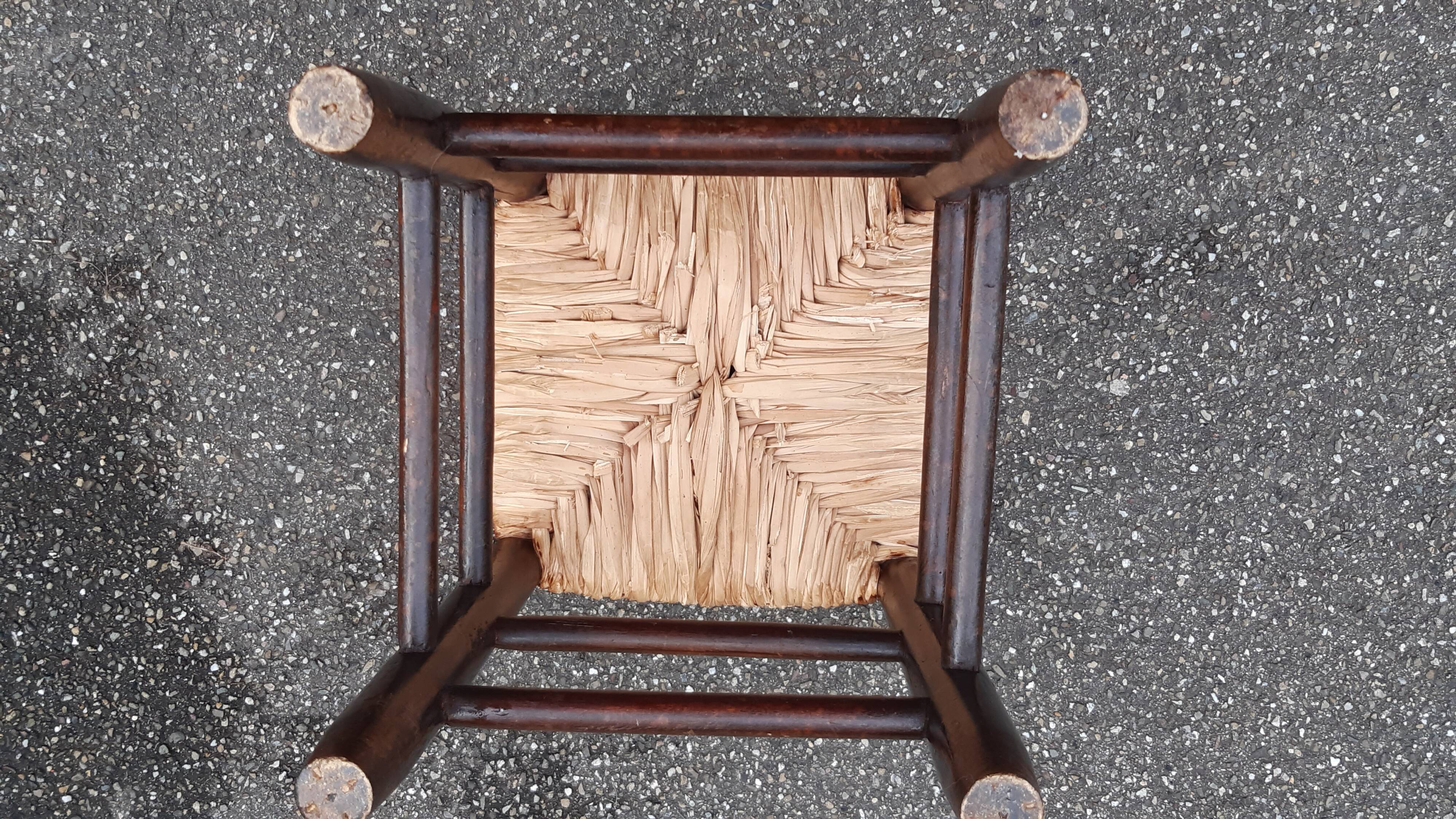 Tabouret paillé années 50