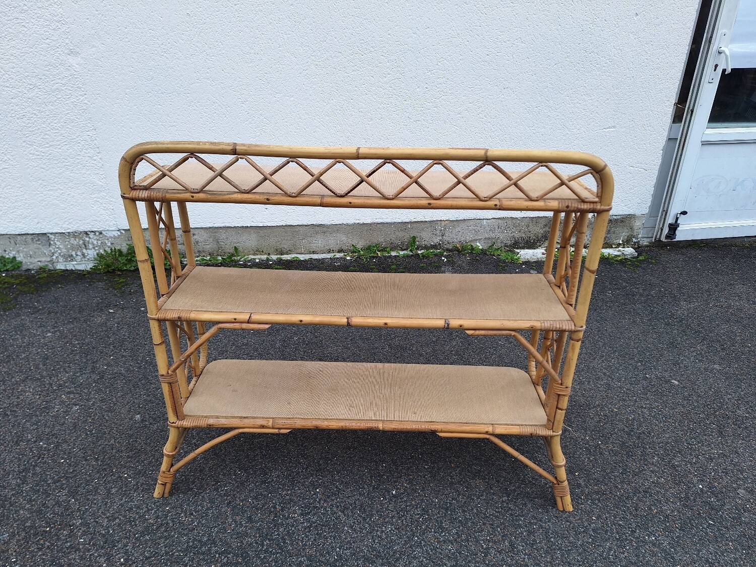 Vintage rattan shelf
