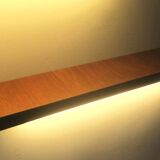 Pair of Danish teak shelves with wall lights, 1960s