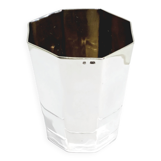 Octagonal solid silver tumbler