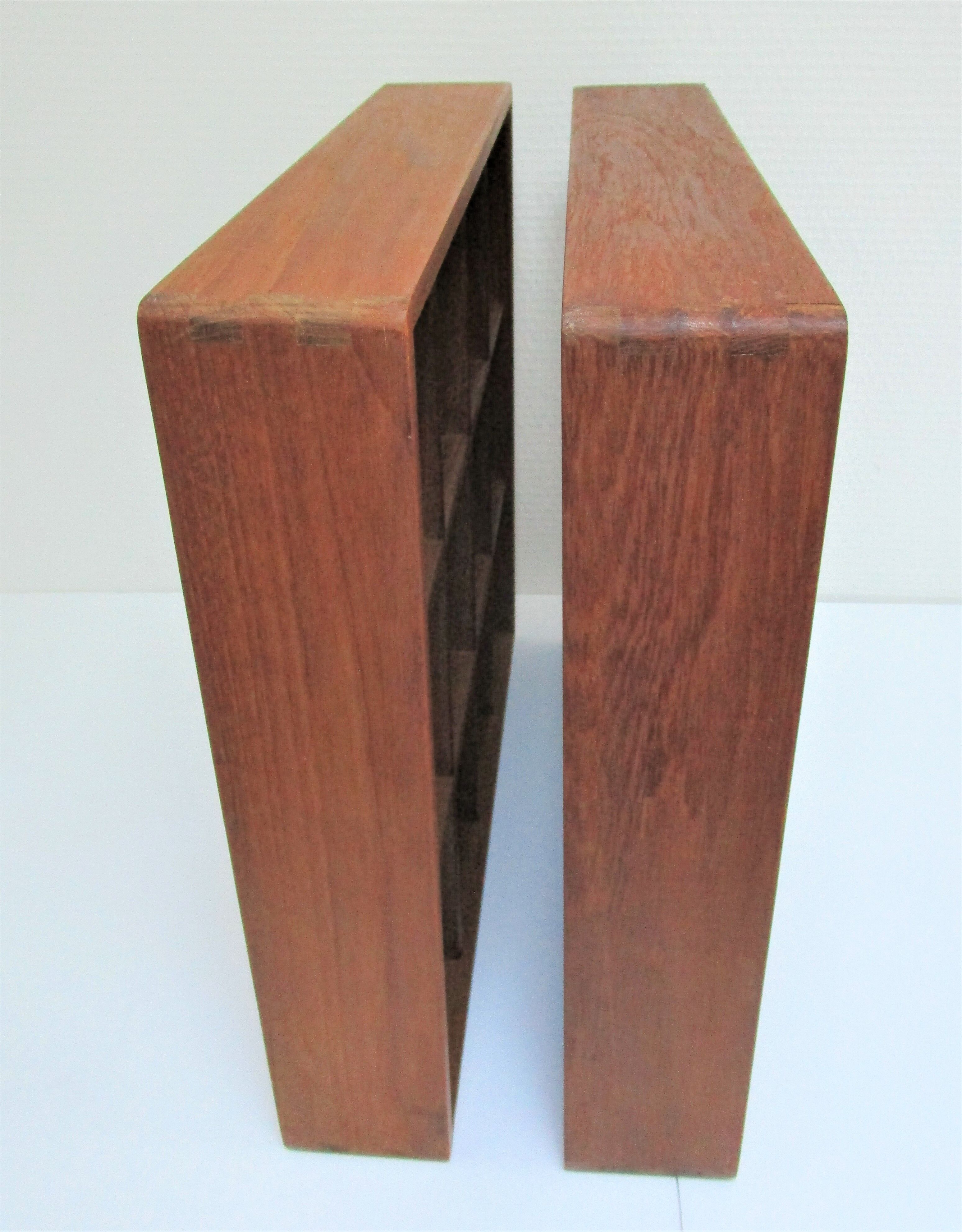 Two wall shelves with solid wood compartments design 80s
