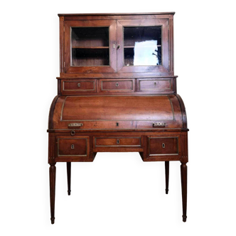 Bureau à cylindre époque Louis XVI en Acajou de Cuba massif circa 1760