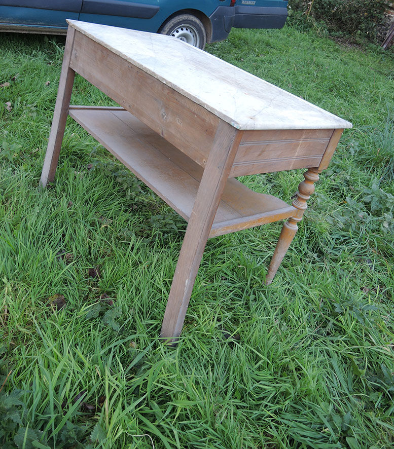 Wooden and marble desk