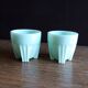 2 coquetiers opaline vert pâle art déco