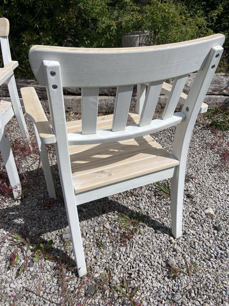 2 refurbished Ikea wooden armchairs