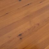 Vintage oval rectangular modernist coffee table in solid pine from the years.