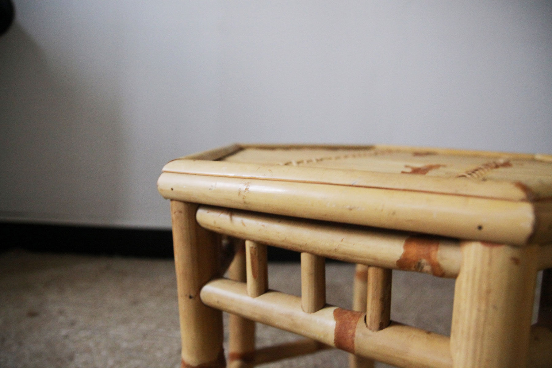 Octagonal bamboo table