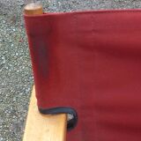 Safari armchair in beech and cotton canvas