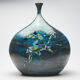 Large blue vase with ceramic rider by Jean de Lespinasse