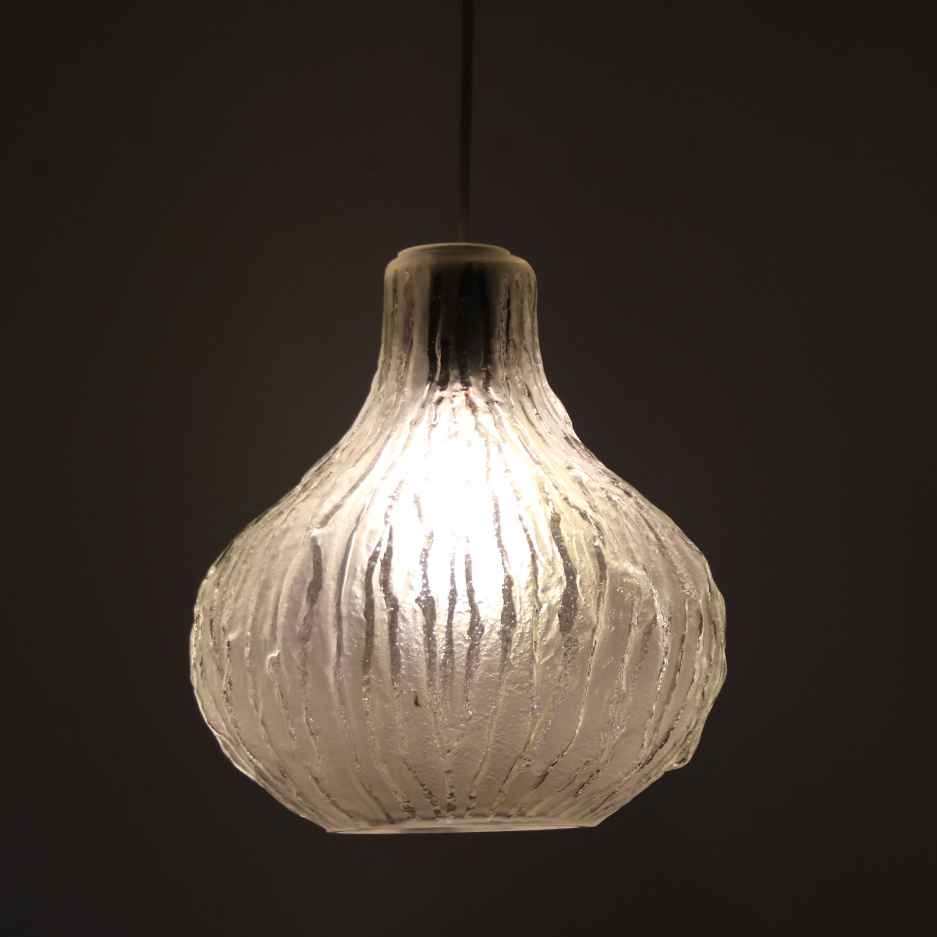 1960s Frosted glass hanging lamp from Austria