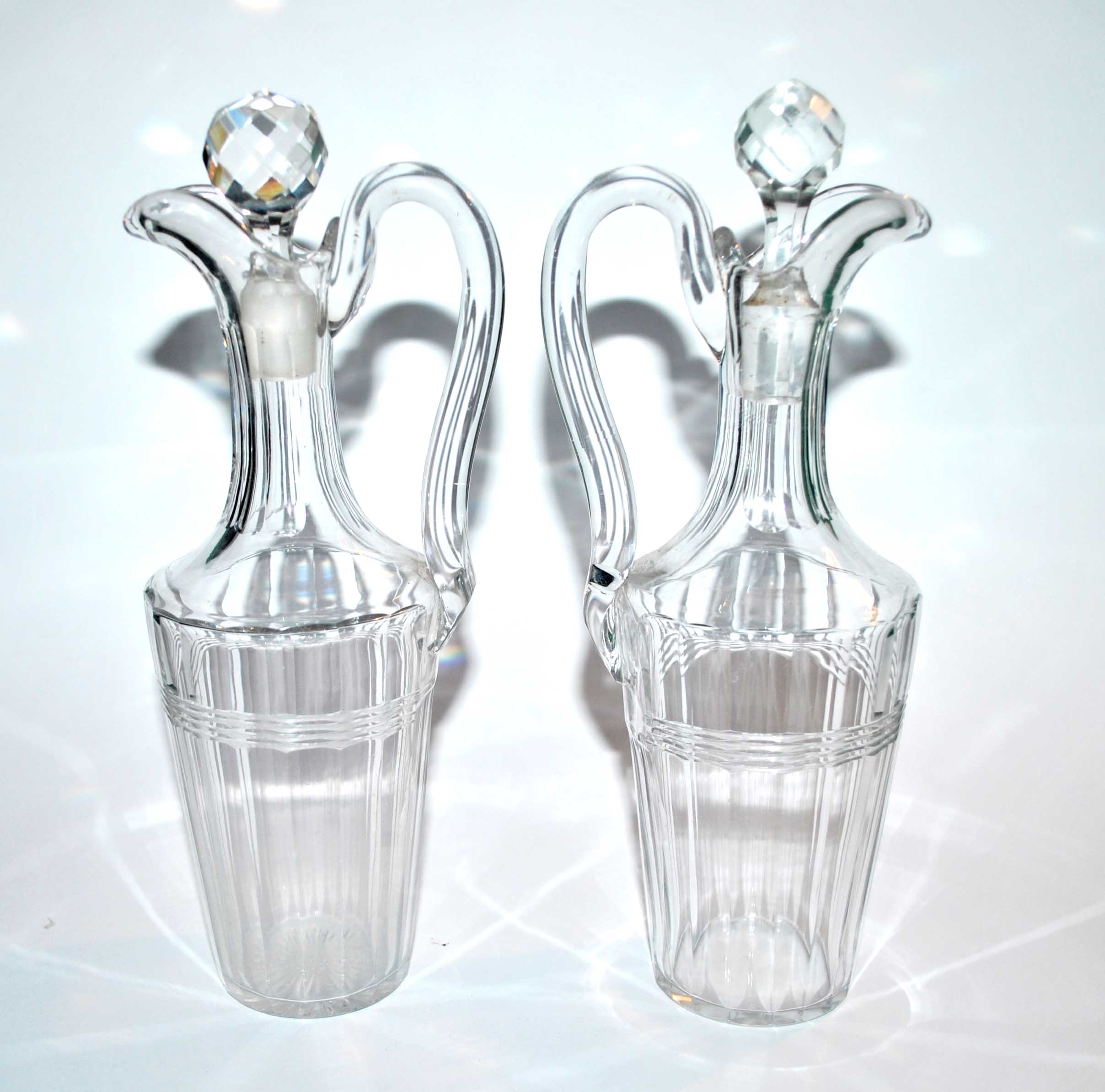 Bottles vinegar in cut crystal baccarat oil and vinegar - near model chicago 1916?