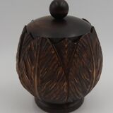 Box carved wood vintage foliage