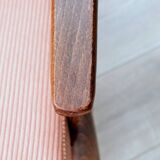 Vintage salmon red armchair, modern design by H.Lis