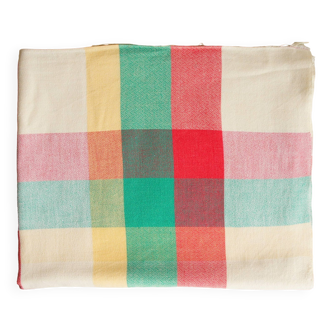 Vintage cotton checkered tablecloth