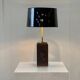 Vintage brass agate table lamp, 1970s
