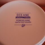 2 coffee or tea cups in porcelain deco seaside