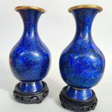 Pair cloisonné vases