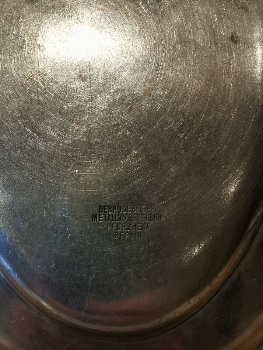 2 silver metal trays hotel bellevue