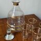 Vintage liqueur service with gold trim