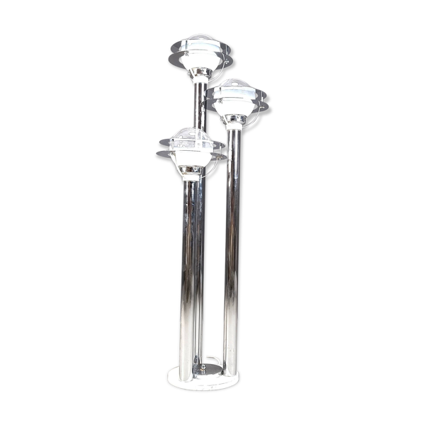 Lampadaire en chrome et en verre de l'âge spatial, années 1970 — Beyit