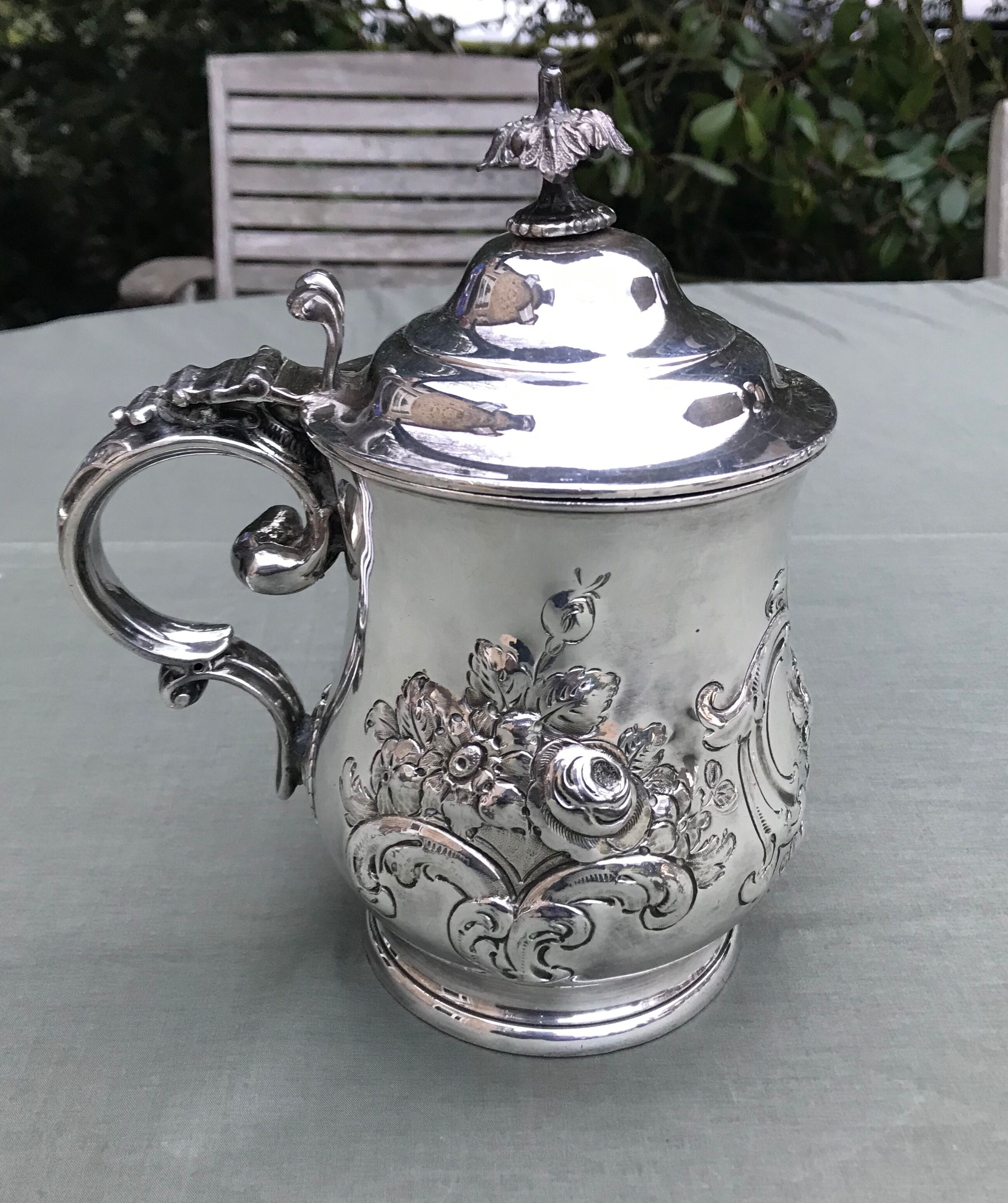 Silver metal beer pot