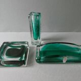 Two-layer glass desk set, 80s