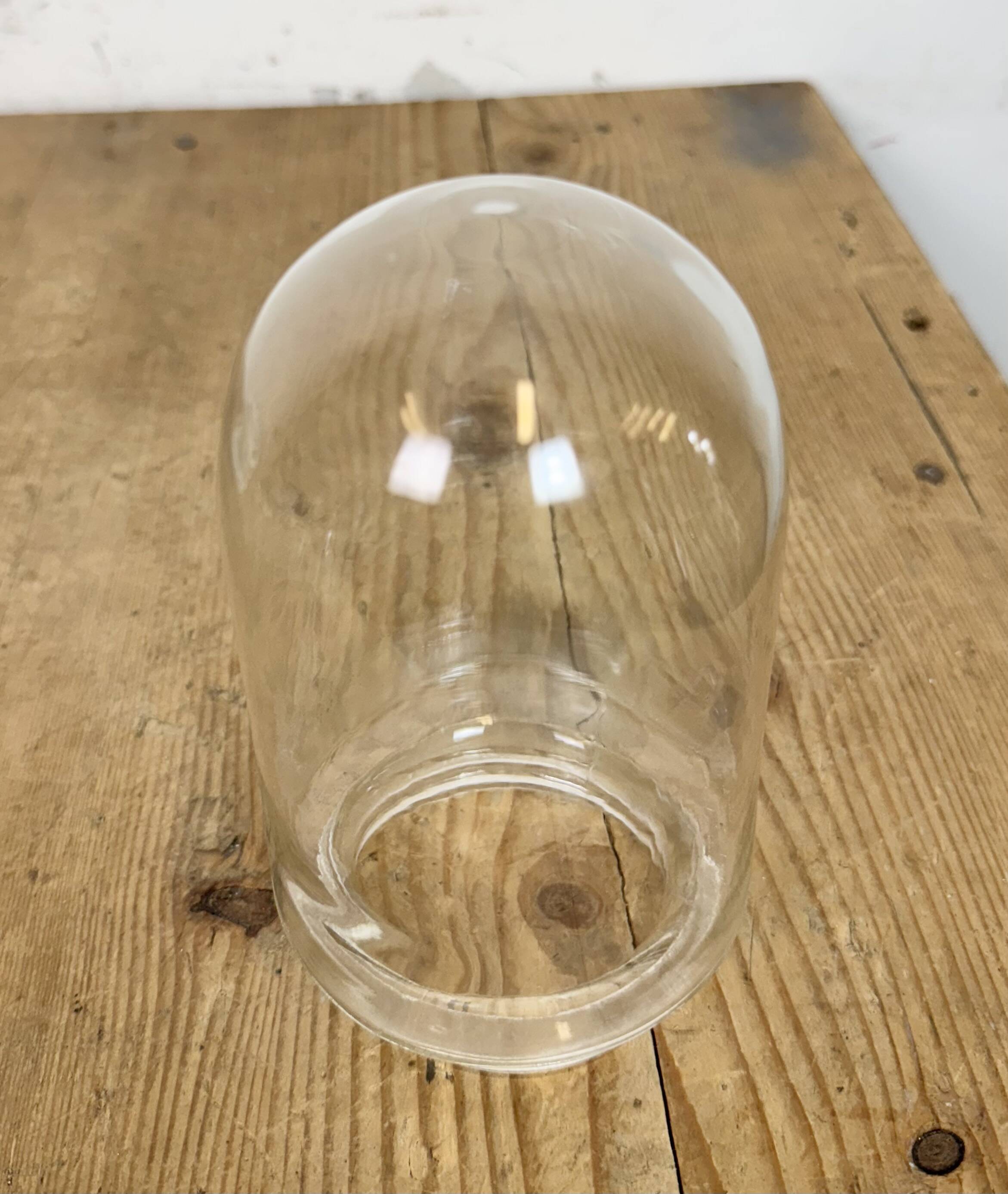 Vintage White Porcelain Wall Light with Clear Glass, 1960s