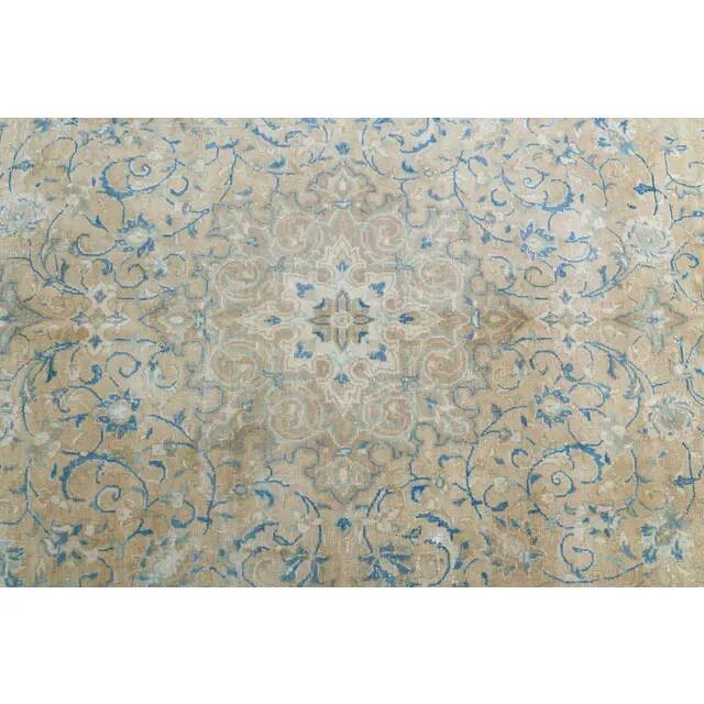 1960s Vintage Persian Handmade Wool Cotton Brown Area Rug 292x389