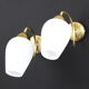 Pair of wall lamp in brass and glass white opaline, vintage
