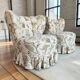 Set of 2 vintage floral patterned cocktail chairs.